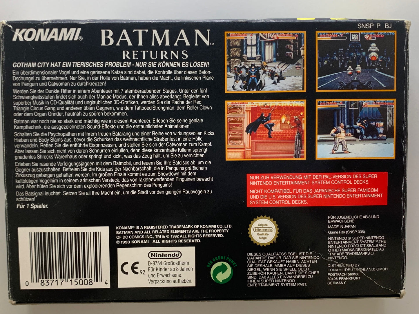 SNES - Batman Returns OVP - PAL Version DE