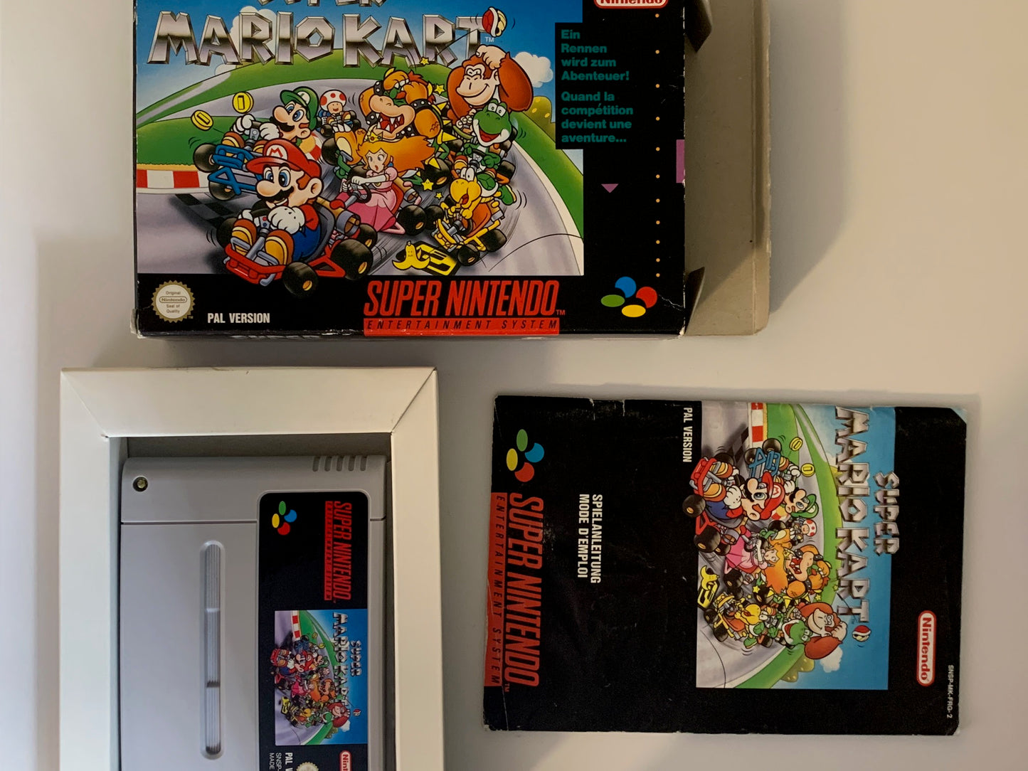 SNES - Super Mario Kart OVP - PAL Version DE, FR