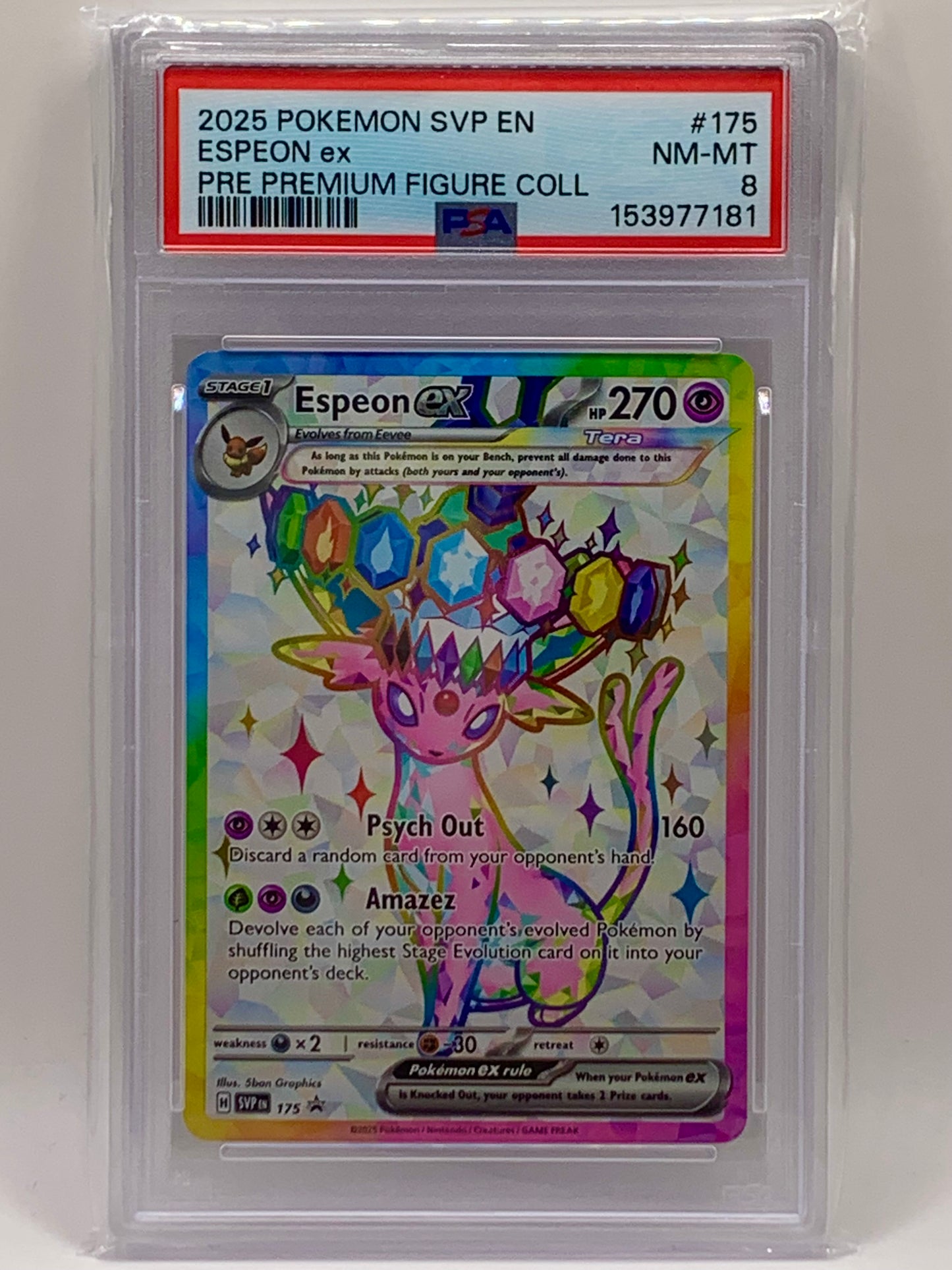 Espeon 2025 Pokemon Black Star Promo #175 PSA NEAR MINT - MINT 8