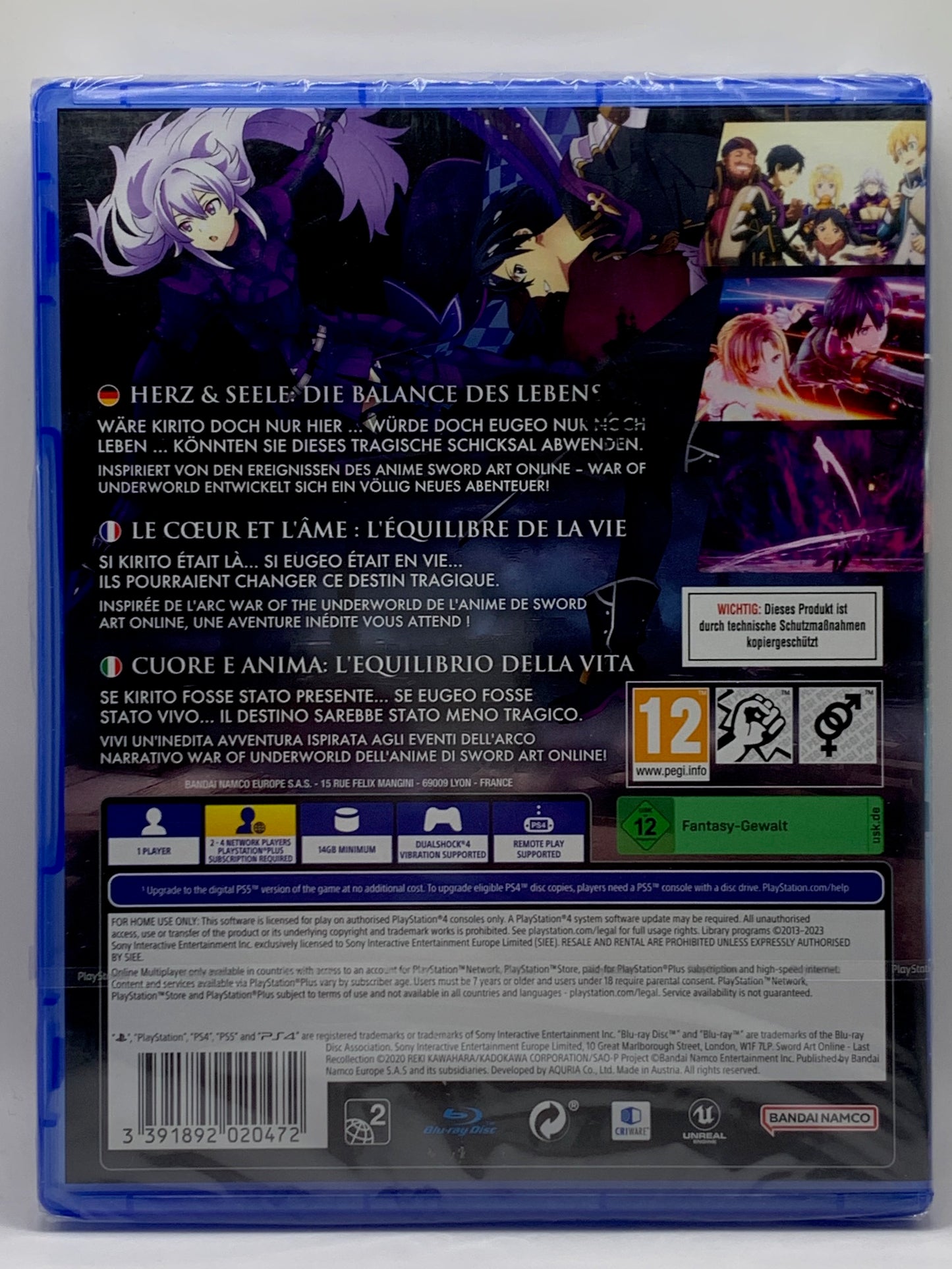 PS4 - Sword Art Online - Last Recollection - NEU Sealed - DE