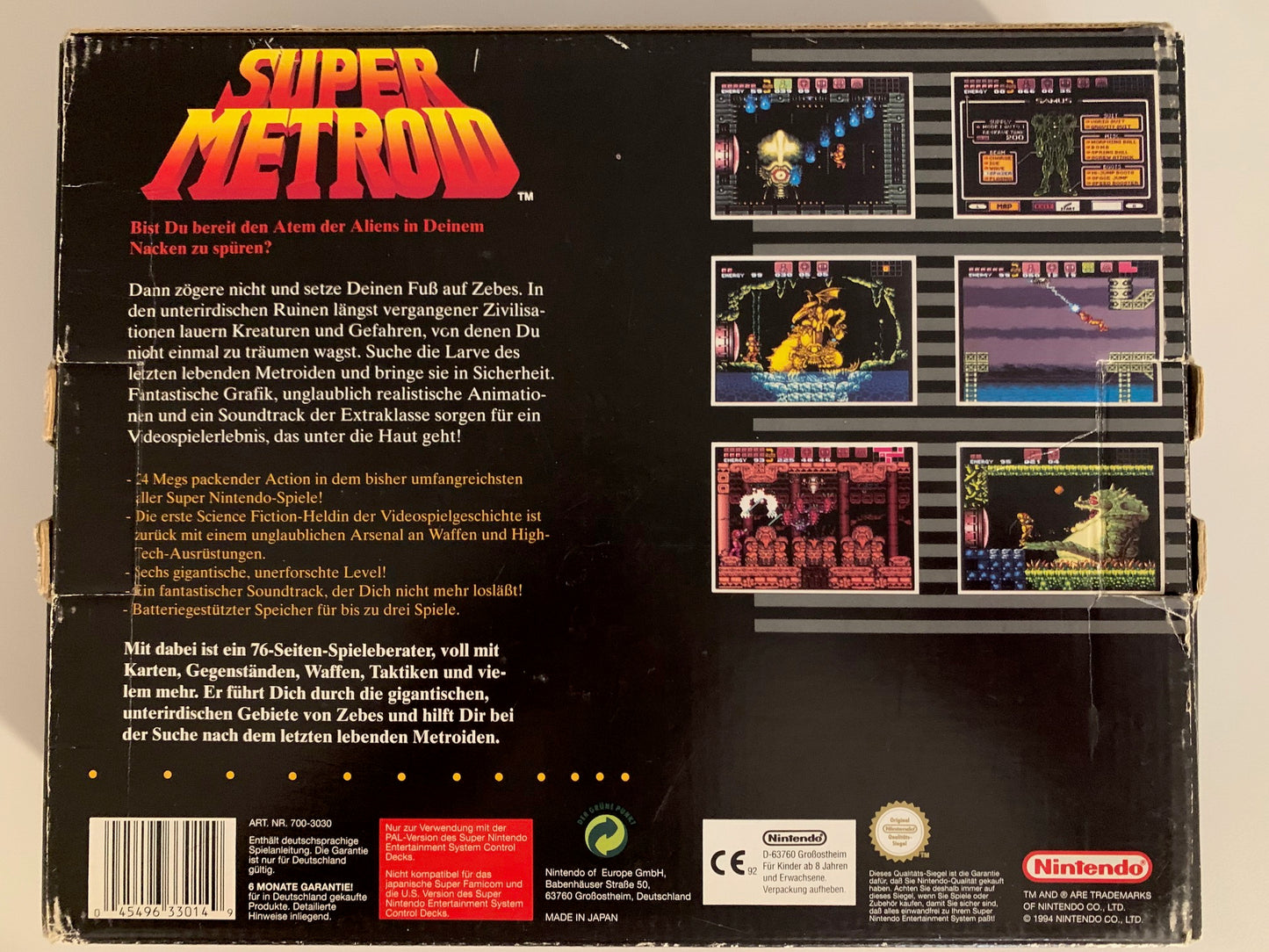 SNES - Super Metroid OVP - Big Box PAL Version DE