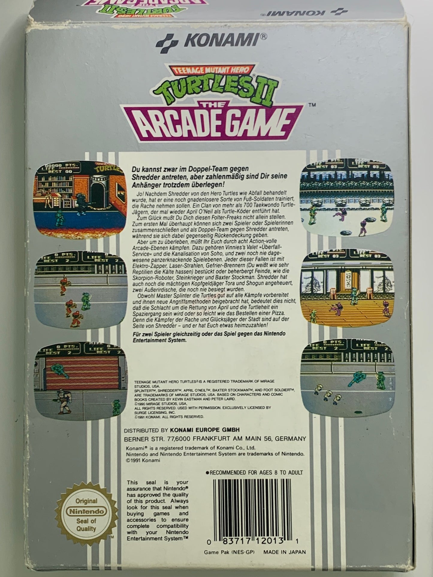 NES - Turtles II: The Arcade Game OVP - DE