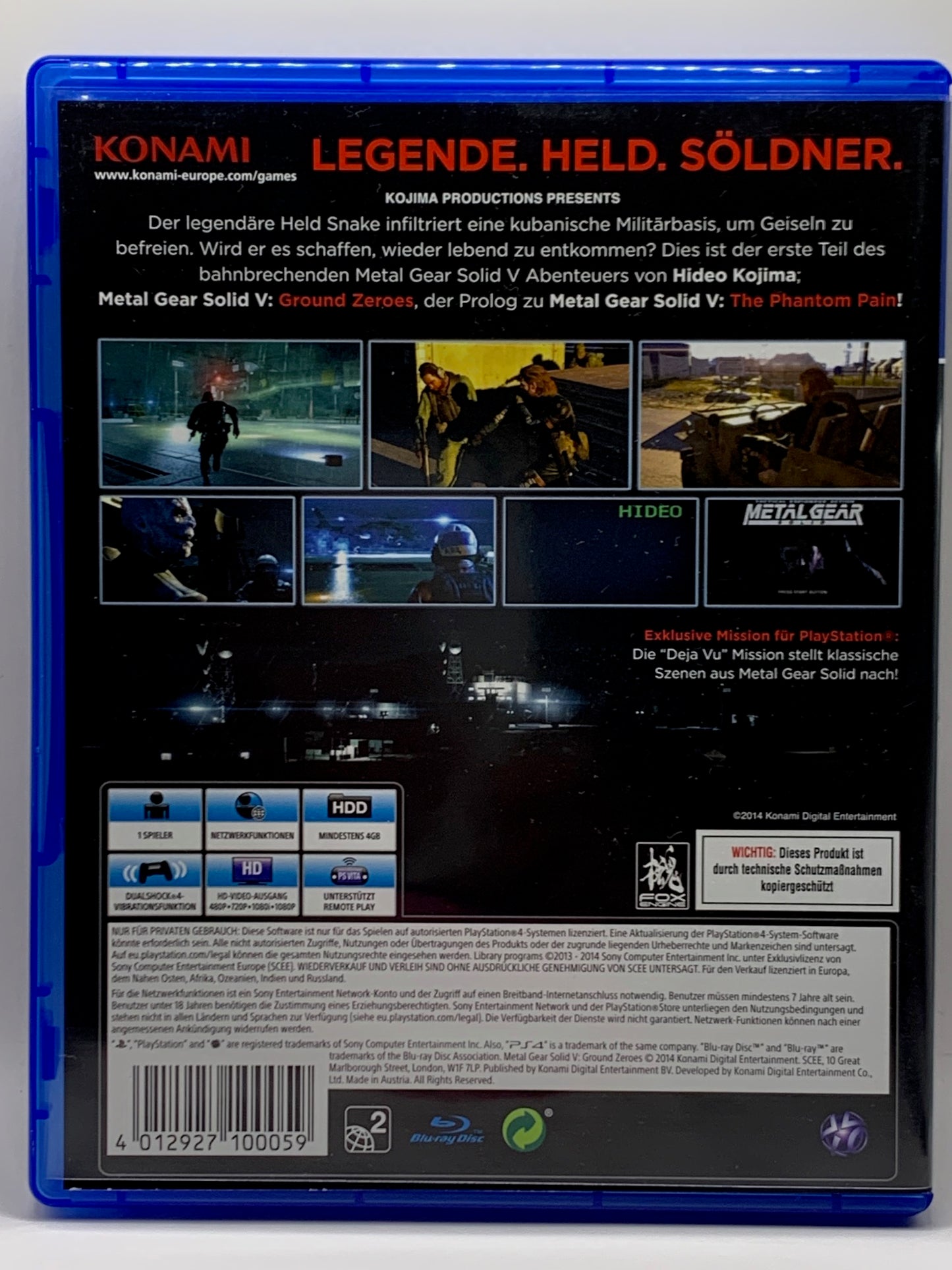PS4 - Metal Gear Solid V: Ground Zeroes - DE