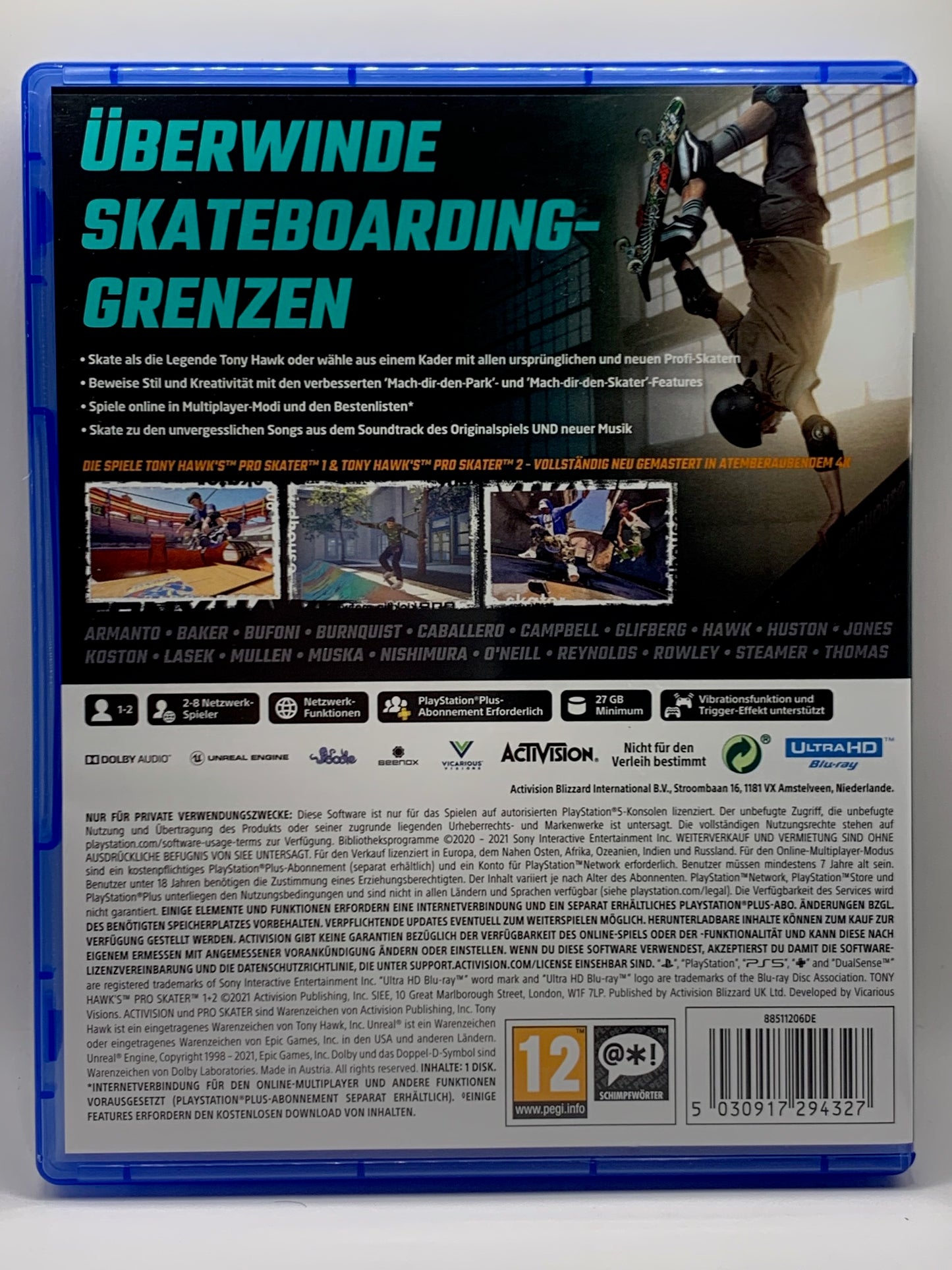 PS5 - Tony Hawk's Pro Skater 1 + 2 - DE